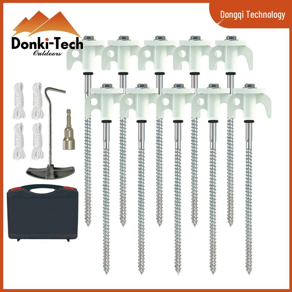 Fluorescent Spiral Tent Stake - Hexagonal Awning Anchor for Camping