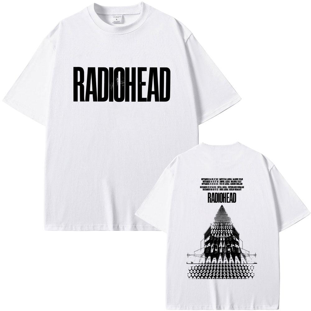 Radiohead Return To The Road European Tour Tshirt Men Hip Hop Rock Vintage T Shirt Mens Gothic Oversized Tshirts Streetwear