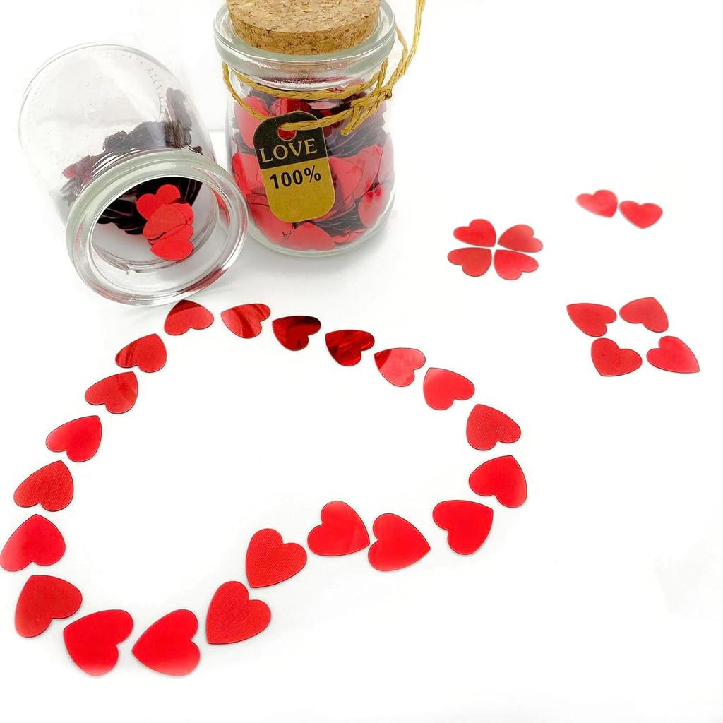 Heart Confetti Red Valentine's Day Table Confetti Metallic Foil for Party Wedding Happy Birthday Baby Showe Bridal Shower Festival Theme Party