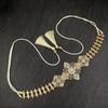 Chic Women's Bridal Jewelry Gold Color Waist Chain With Fringe Rope Accessories