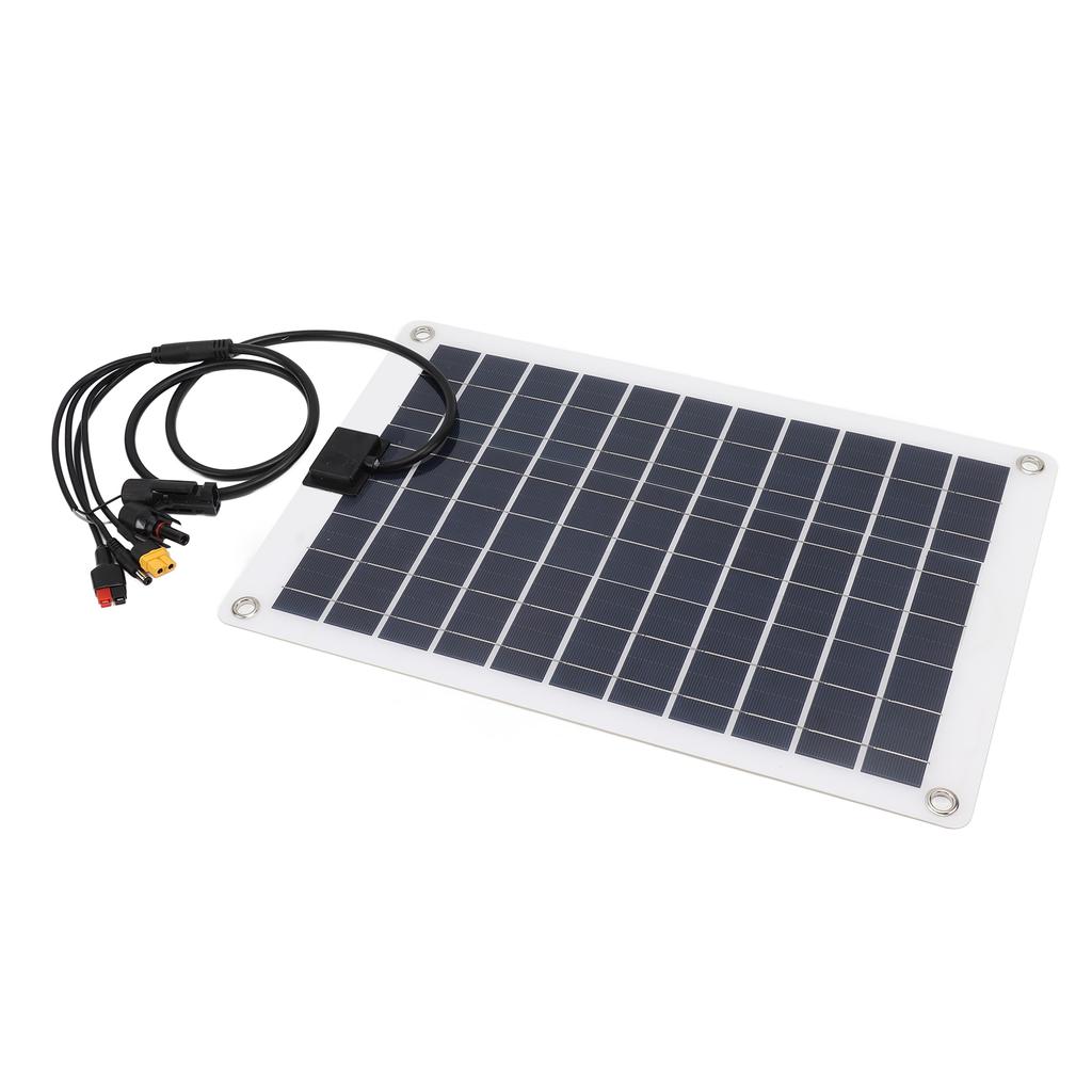 Solar Panel 16.5x10.6in Rich Connectors 50W Stable Transmission Solar Battery Charger for Laptop