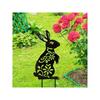 Black Metal Rabbit Garden Stakes Outdoor Decor Personalized Gift for Yard