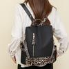 Women's Leopard Print Backpack Anti-Theft Travel Backpack Student Schoolbag