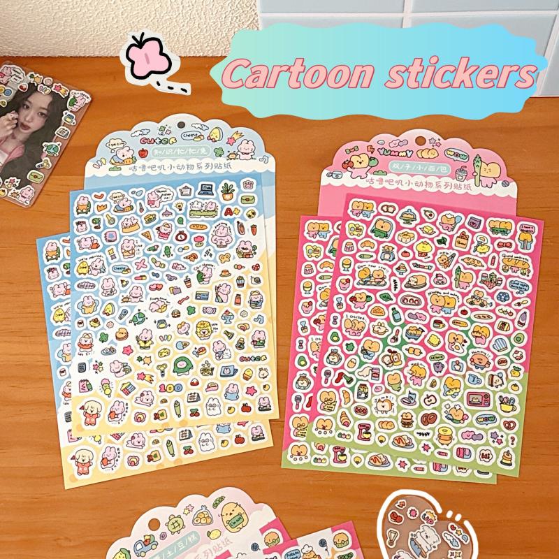 2/3Pcs Cartoon Cute Retro Mini Animal Stickers Handbook Notebook Planner Diary Series Decorative Memo Paper Cutting Film Decals