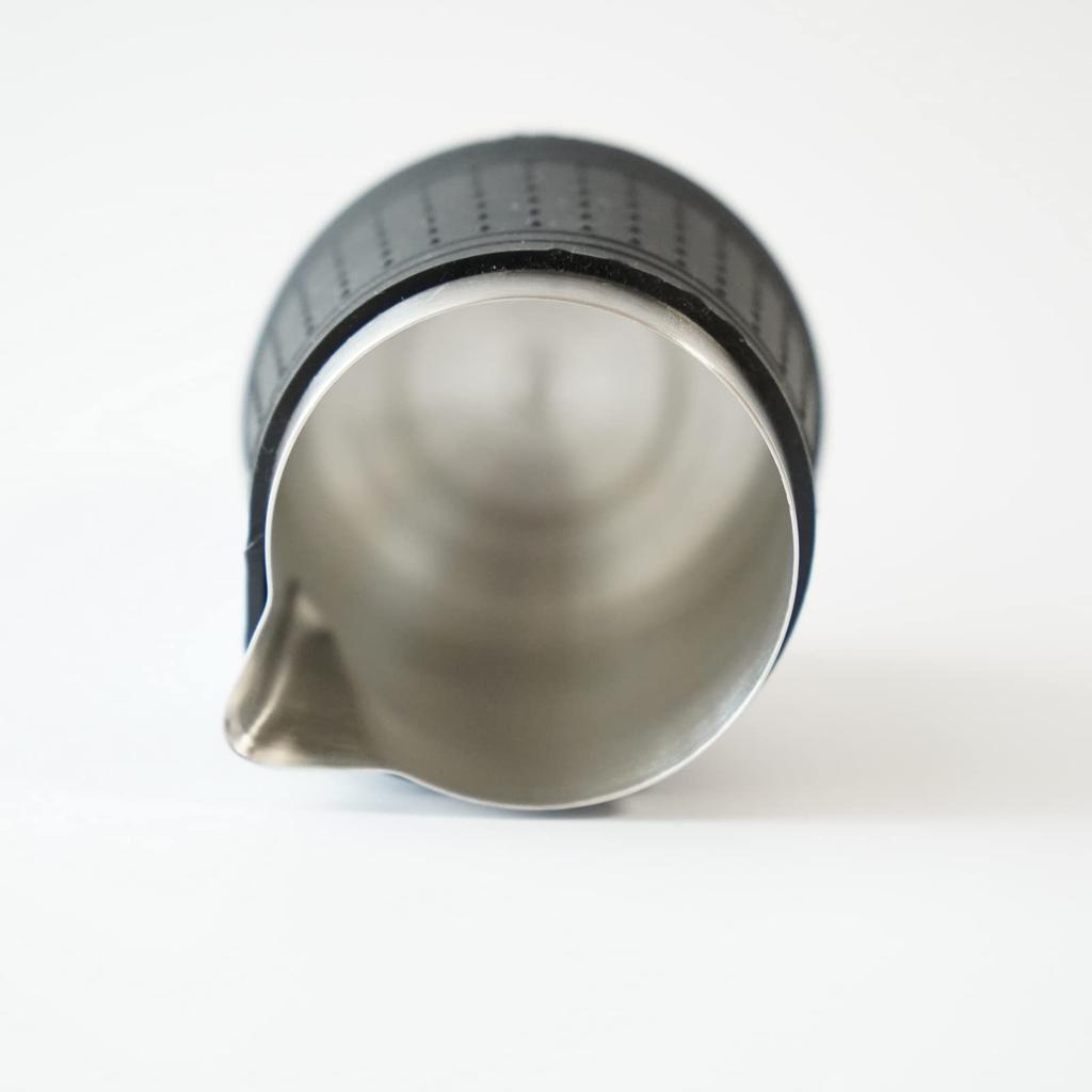 FUN COFFEE Milk Pitcher for Latte Art, 12oz (350ml), Milk Jug with Handle and Silicone Cover, Stainless Steel, for Lattes, Cafes, Bars, Coffee Shops,