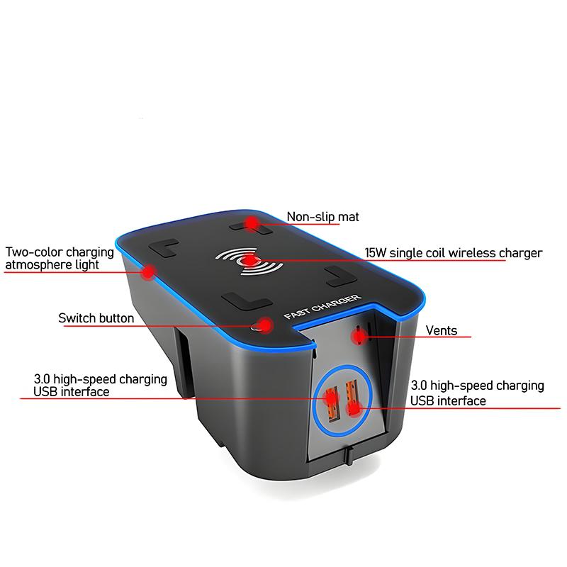 For Volvo XC90 XC60 V60 S90 S60 V90 Car Wireless Charging 15W Fast Wirele Charger Accessories Trim Automotive Electronics