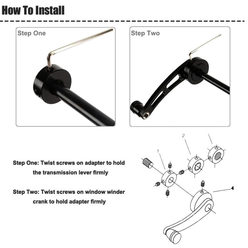 1Set Universal Car Window Crank Handle Replacement Aluminum Alloy Auto Window Glass Closer