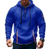 Spring and Autumn Zipper Multi Pocket Sports and Leisure Hoodies Men's Contrast Color Zipper Hooded Sweatshirts