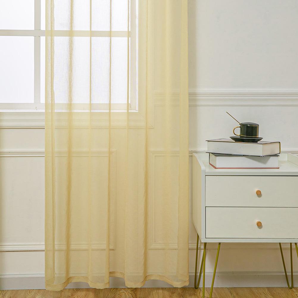 Cortina de tule para cozinha, cor sólida, moderna, europeia, tecido, janela, cortina para sala de estar, lozujoju, decoração de casa, 1 peça