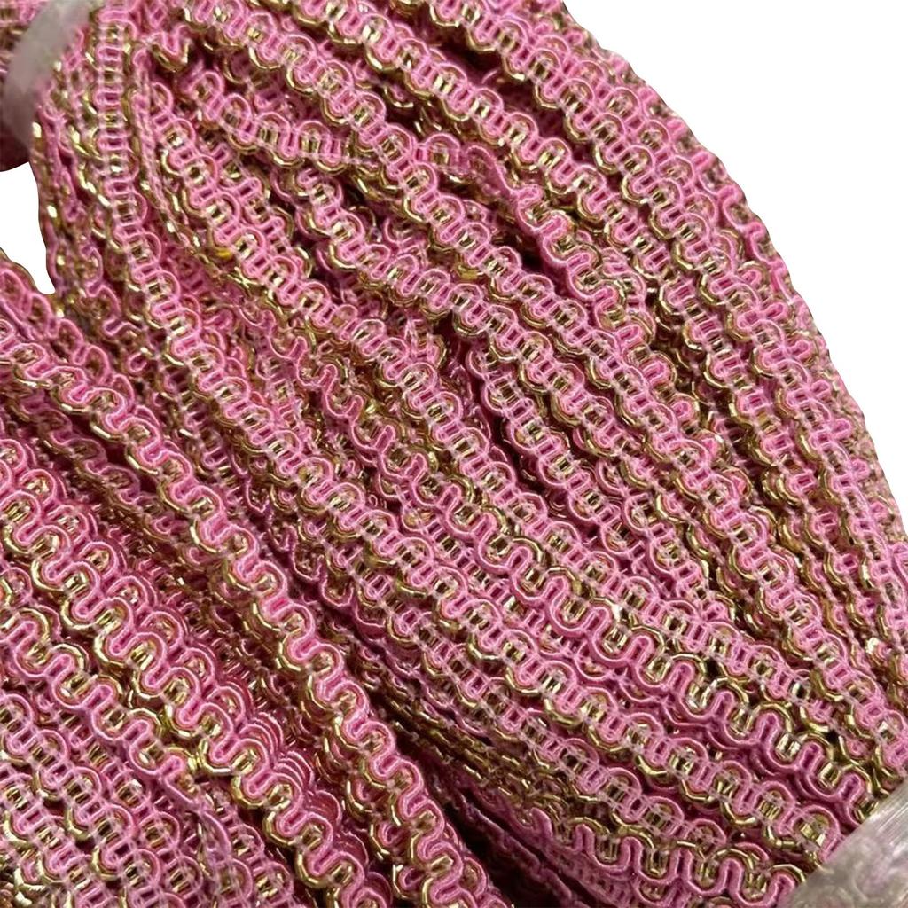 50 Yards 5mm Gold Line Wave Lace Ribbon Stage Performance Dress Costume Handmade Trims Wedding Party Accessories #Ro