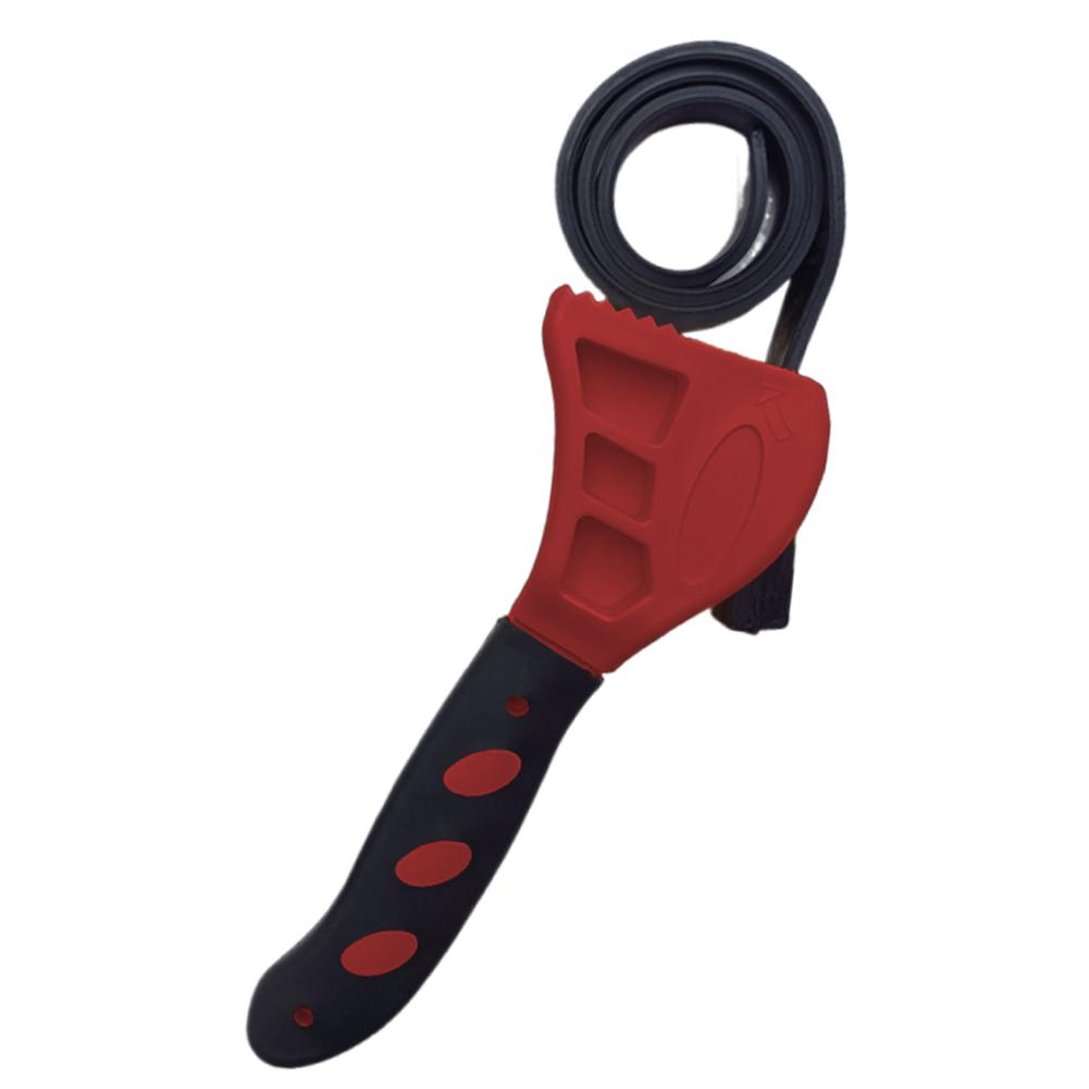 6/8 Inch Belt Wrench Can Opener Adjustable Belt Wrench Tools Multifunctional Belt Wrench Oil Filter Puller Disassembly Tool 6Inch красный