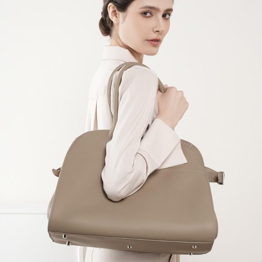 

Large Capacity Handbag Cowhide Commuter Bag X Versatile Textured Tote Bag чёрный