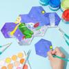 100pcs 5cm Unfinished Blank Hexagon Wood Pieces Slices Chips Embellishments for DIY Crafts, Home Decoration, Board Games