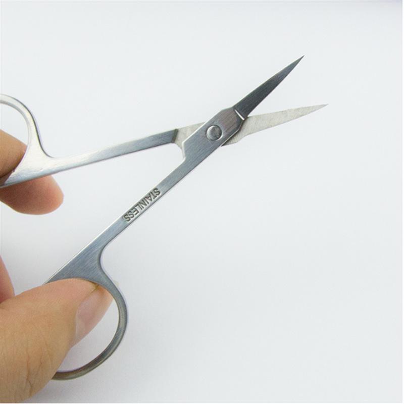 Stainless Steel Eyelash and Eyebrow Trimming Scissors - Multifunctional, Portable Beauty Tool