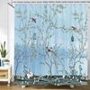 Chinese Style Flower Bird Shower Curtains Waterproof Bathroom   Curtain 3d Printed Fabric With Hooks Decoration Shower Curtain