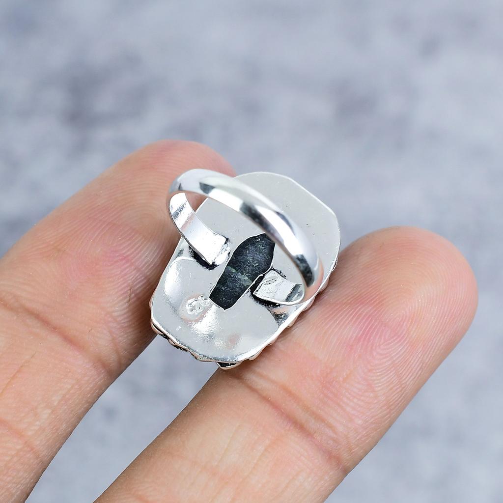Sage Amethyst Gemstone Handmade 925 Sterling Silver Jewelry Ring Size 7 M-2569