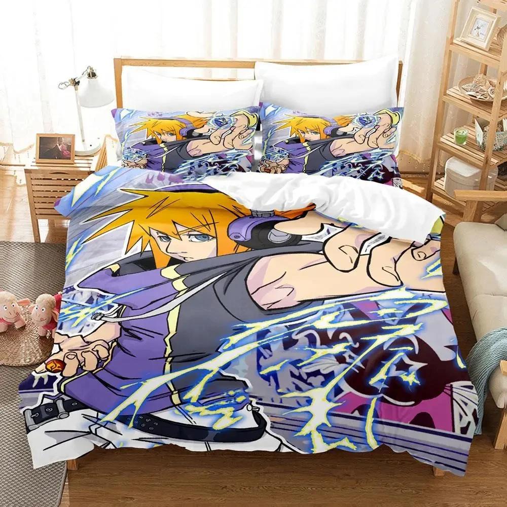 Neku Sakuraba The World Ends With You Bettwäsche-Set Bettbezug-Set Steppdeckenbezug Kissenbezug Steppdecke King Queen Größe Jungen Erwachsene