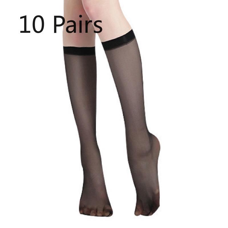 

10 Pairs of Women s Summer Ultra Thin Invisible Transparent Long Leg Stockings 10 Pairs чёрный