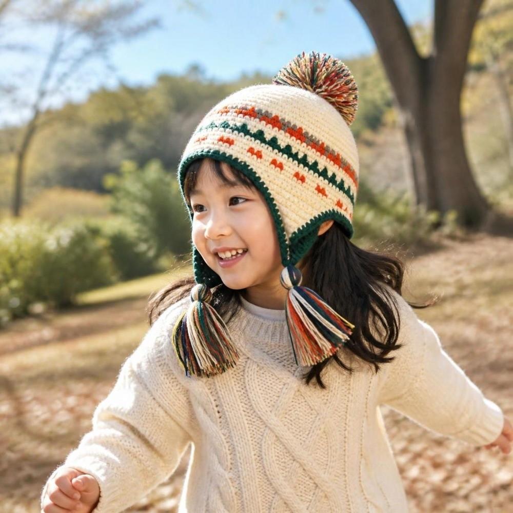 Cold Proof Warm Beanie Windproof Ear Protection Caps Retro Knitted Hats Cold Weather