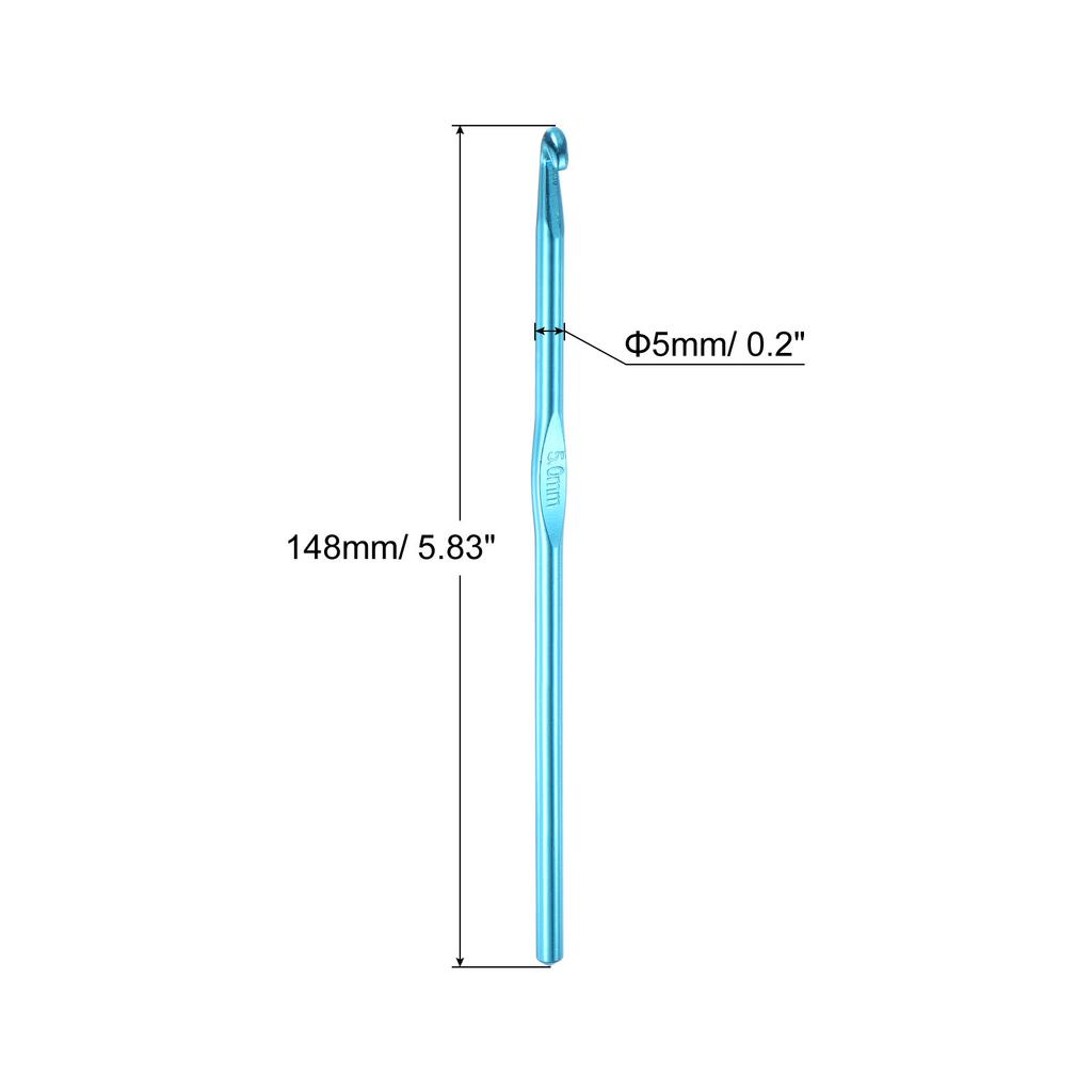 6pcs Aluminum Crochet Hook 2mm-10mm Knitting Needles for DIY Craft Yarn