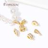 18K Gold Plated Zircon-Set Pendant Bail with Open/Closed Ring Connector For DIY Jewelry Making Supplies Accessories Wholesale