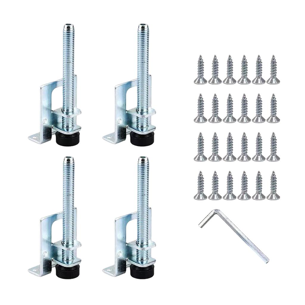 4Pcs Adjustable Furniture Risers Leg Height Adjuster Chair Levelers for Heavy Cabinets Leveling On Uneven Ground