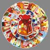 50 Personalized Lucky Bags: Chinese Style Hand-Painted Blessings with Creative Decor - Water Cups, Suitcases, Phone Cases, Stickers.