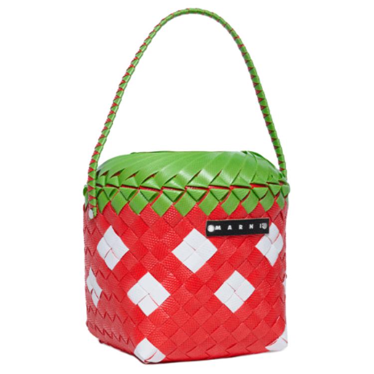 

Marni X Rolling Kids Collaboration Cute Versatile Woven Bag Women Handbag Red Green M01483M00IW0MC75 Basic Set (Bag+Dust Bag)
