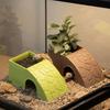 With Moss Tray Reptile Hideout Cave Anti Drowning Water Dispenser Reptile Feeding Box  Pet Breeding