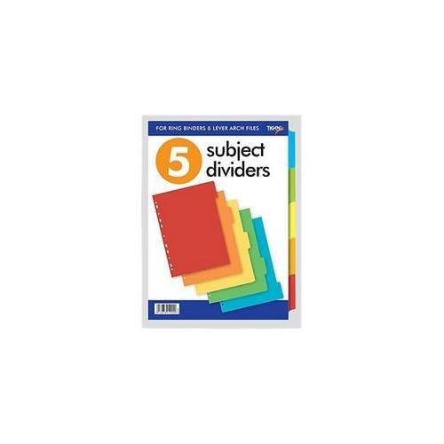 Tiger Card A4 Index Dividers (Pack of 5)