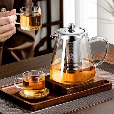 450 ml - 950 ml hitzebeständige Glasteekanne mit Edelstahl-Teesieb und Tee-Ei Blumenkessel Kung Fu Teegeschirr Puer Oolong-Topf
