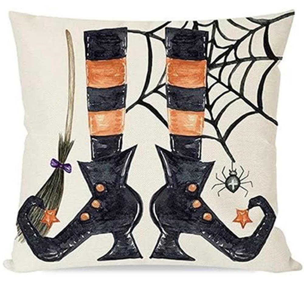 

Halloween Decorative Pillow Covers: Home Sweet Haunted Home, Pumpkins, Happy Halloween, Witch Boots Designs Sofa cushion cover 16x16Inch