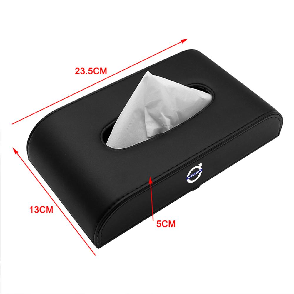 New 3D Leather Tissue Box Drawer Desktop Kitchen Napkin Storage Boxes For Volvo Rdesign T6 AWD C30 S40 S60 S70 S80 V40 V50 V70