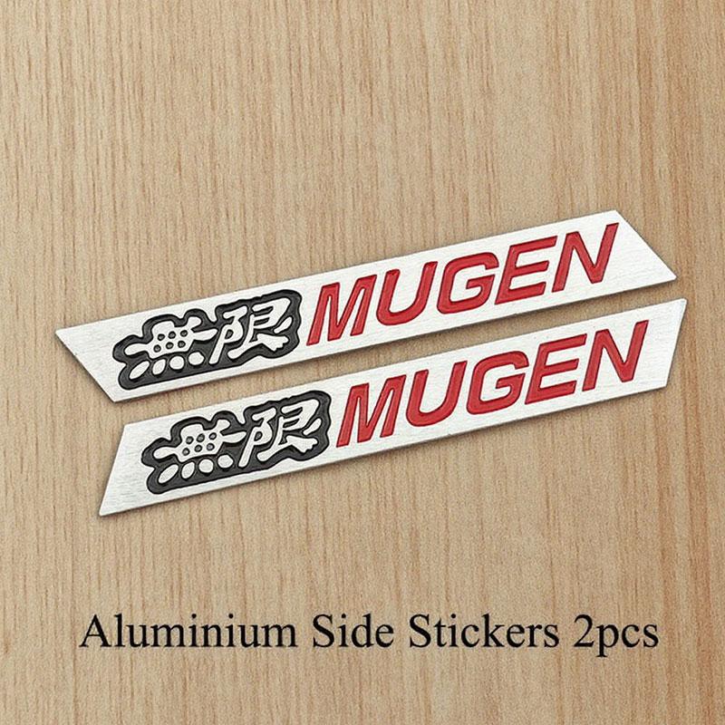 3D Metal Letters Mugen Emblem Car Front Grille Logo Rear Trunk Sticker Fender Side Badge for Auto Exterior Accessories
