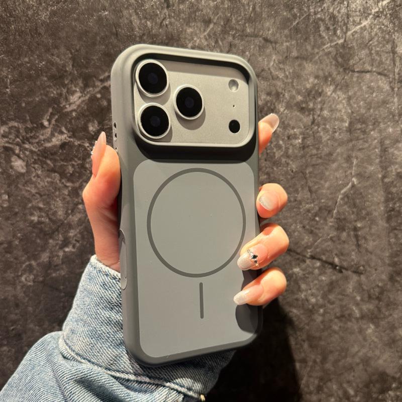 Dual-Color Magnetic Silicone iPhone Case for Apple 13-17, Drop-Proof, Women's High-End Design