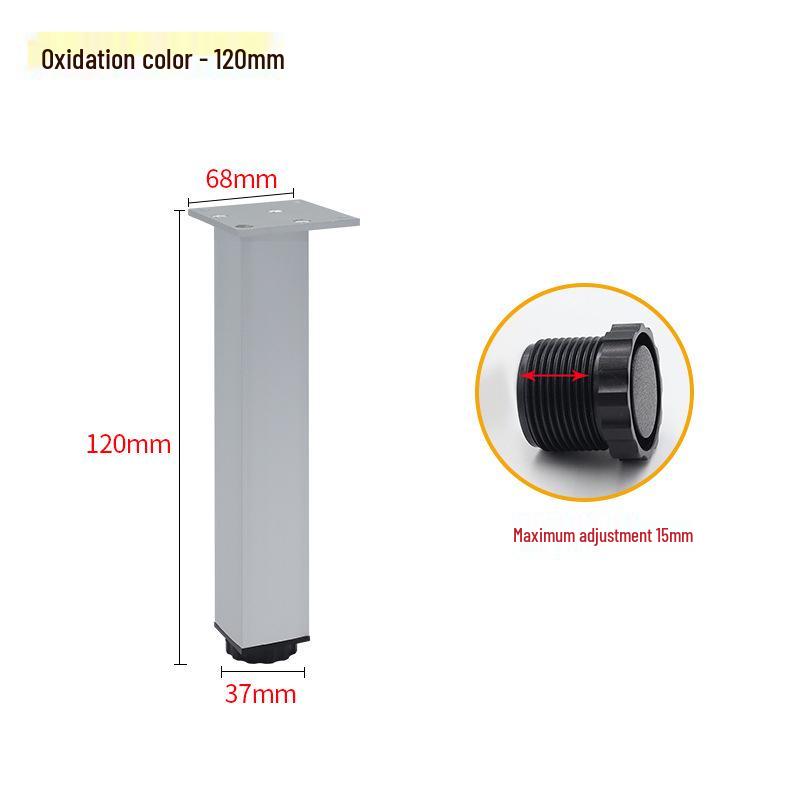 38mm Adjustable Square Cabinet & Sofa Legs - Thickened Furniture Feet for Coffee Table Support