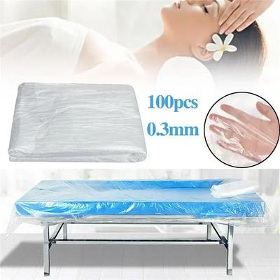 100 Stück Sofabezug Einweg-Bettlaken SPA-Massagetisch-Laken Transparentes Schönheitsbett Wasserdichte Folie Tischabdeckung
