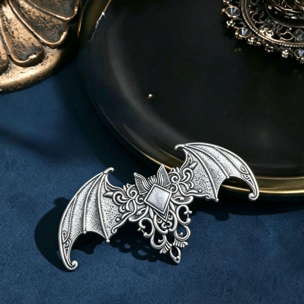 With Strong Grip Gothic Carved Bat Hair Barrette Halloween Cosplay Hair Clip Themed Parties