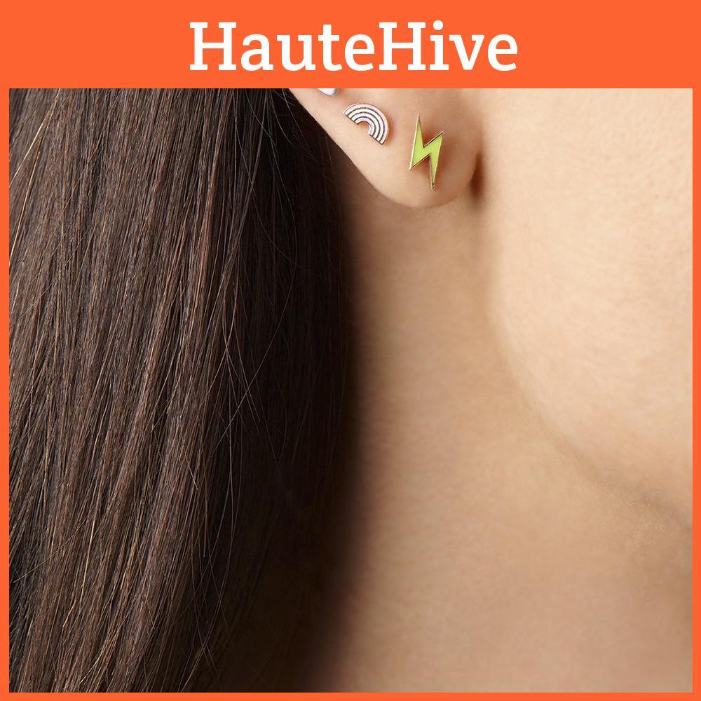 Trendy Lightning Rainbow Cloud Earrings Chic Fashionable Alloy Women's Jewelry