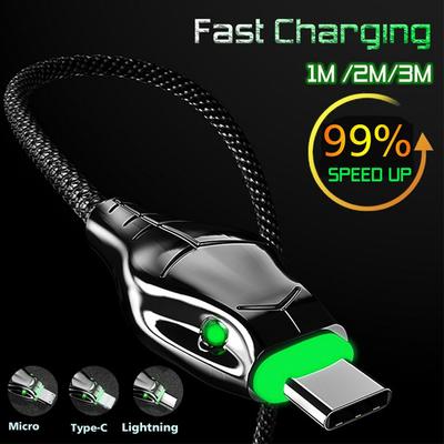Black Mamba Schnellladung für Mobiltelefon-Datenkabel, USB-C-Kabel, Lightning-Mikrokabel, 3A/5A, Schnellladekabel, Ladegerät-Adapter