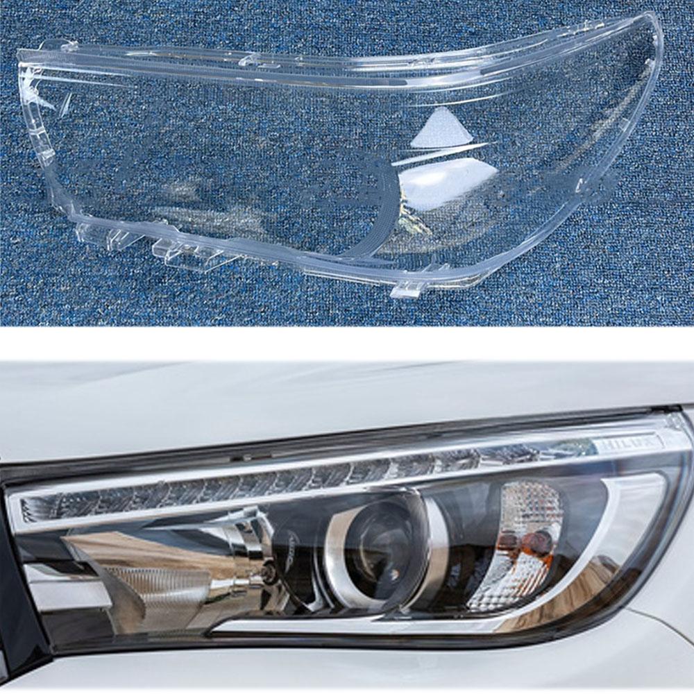 

For Toyota Hilux 2016 2017 2018 Headlight Lens Cover Transparent Lampshade Headlamp Shell Plexiglass Auto Replacement Parts High Left