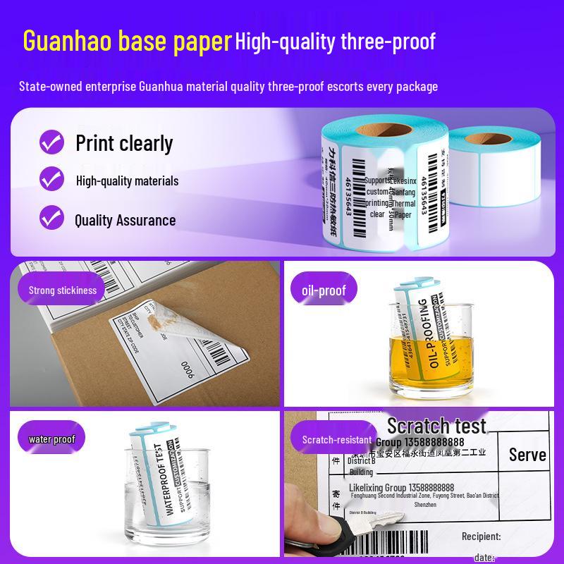 Durable Thermal Adhesive Labels - 100x100x150 for Waybill Printing