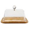 Cake Display Platter Square Cake Display Stand with Acrylic Cover for Birthdays and Special Event