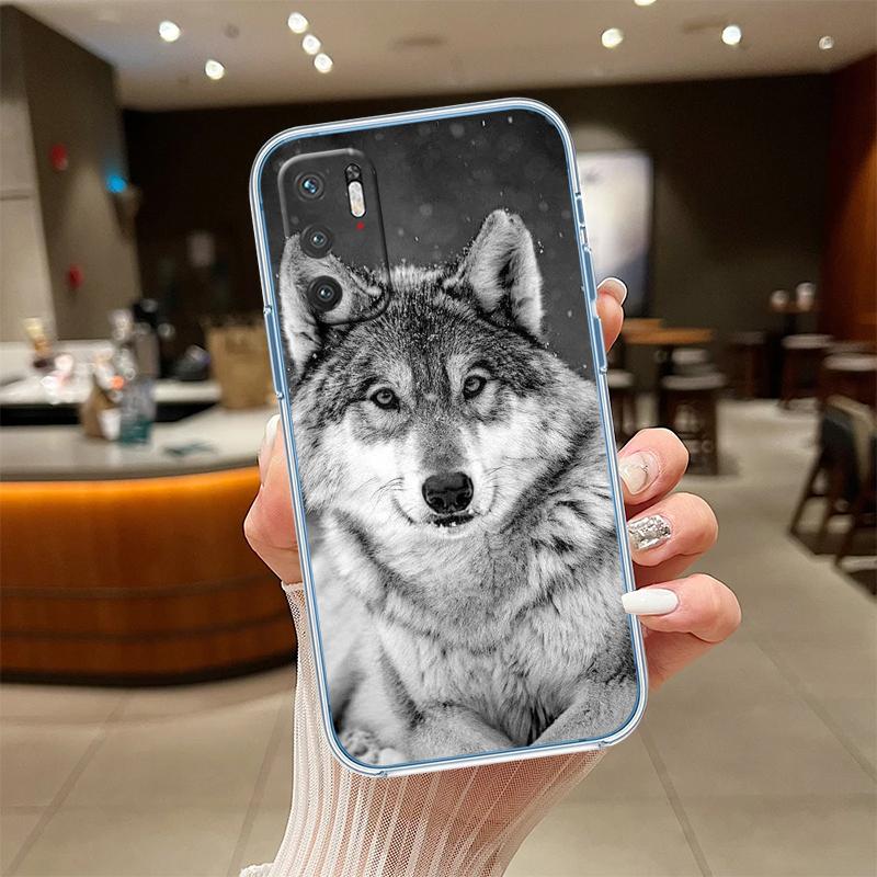 UP6 Transparentes Handyhülle mit Wolf-Motiv für Samsung Galaxy A04 A04S A14 A23 A34 A54 M23 M33 M52 M53