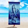 2D Colorful Starfish Polyester Beach Towel Quick Dry Ocean Theme Bath Towel for Summer Vacation Swim Pool Travel Sand Blanket