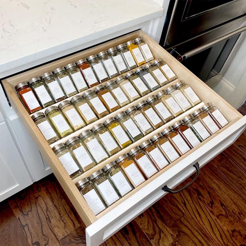 Clear Acrylic Spice Drawer Organizer,Seasoning Jars Drawers Insert,Kitchen Spice Rack Tray For Drawer (Jar Not Included) прозрачный