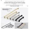 10-33Cm Black Cabinet Handles Stainless Steel Square Closet Drawer Cupboard Pulls Bathroom Door Knobs Furniture Kitchen Handle