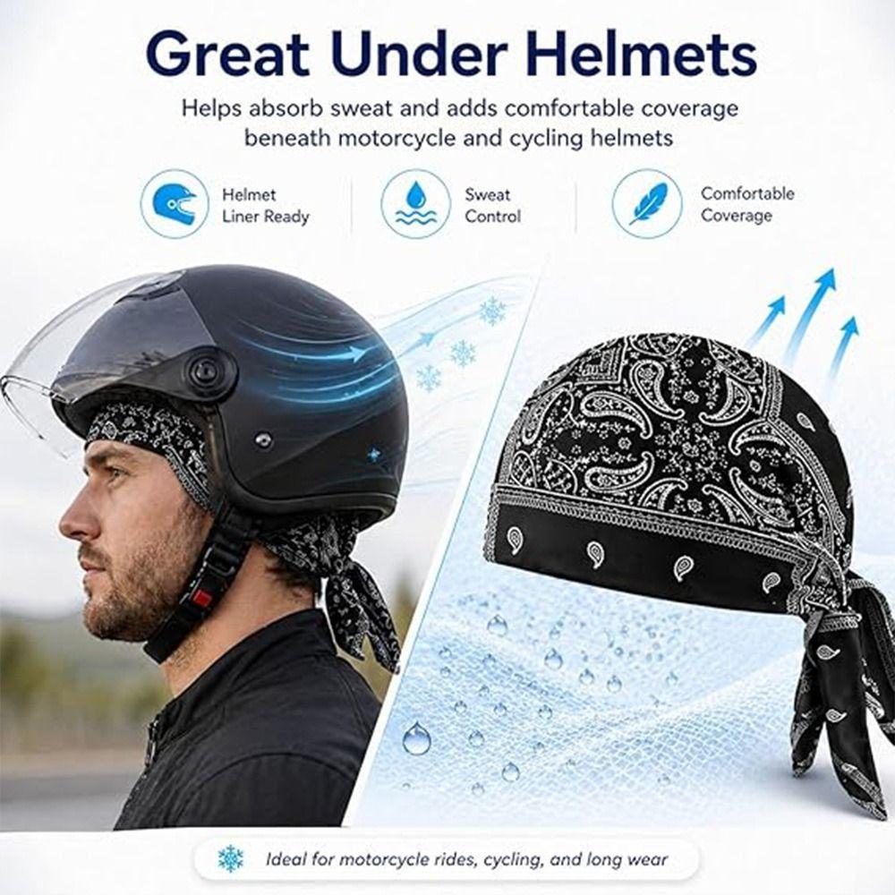 Quick Dry Bandana Headscarf Paisley Print Cycling Head Wrap Fashion Accessory Hijab Caps Sports
