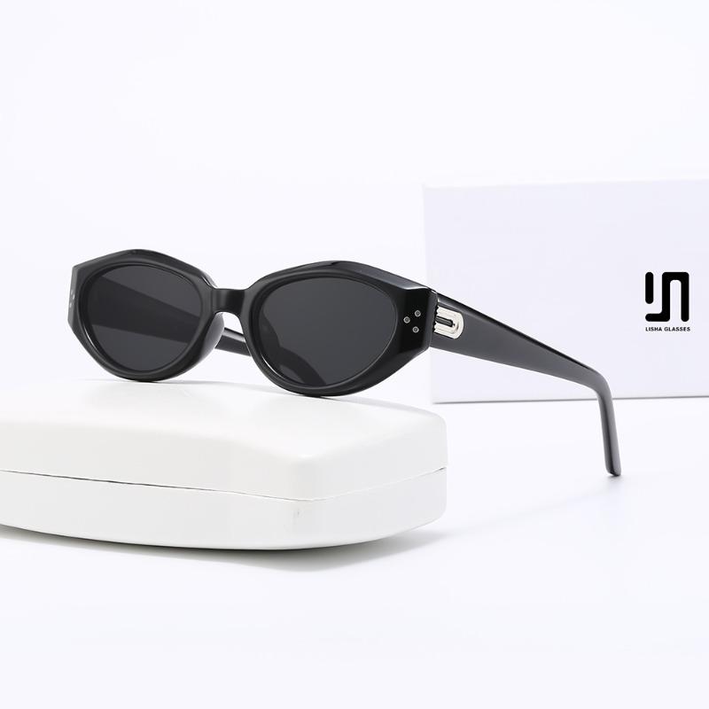 Fashionable Retro Cat Eye Sunglasses Unisex Uv Protection Trendy Eyewear Ladies' High-End Sensation Men'S Style Accessories