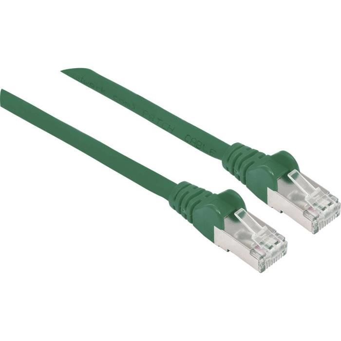 Câble de raccordement réseau Intellinet Cat6aPro Kabel Cat7 Rohkabel Cat6a RJ45 Stecker 5m grün Kupfer halogenfrei 74096